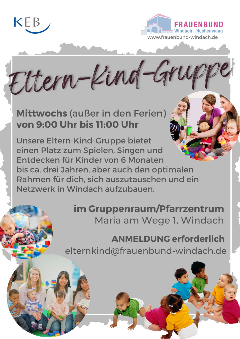 Plakat der Eltern-Kind-Gruppe des Frauenbundes Windach-Hechenwang